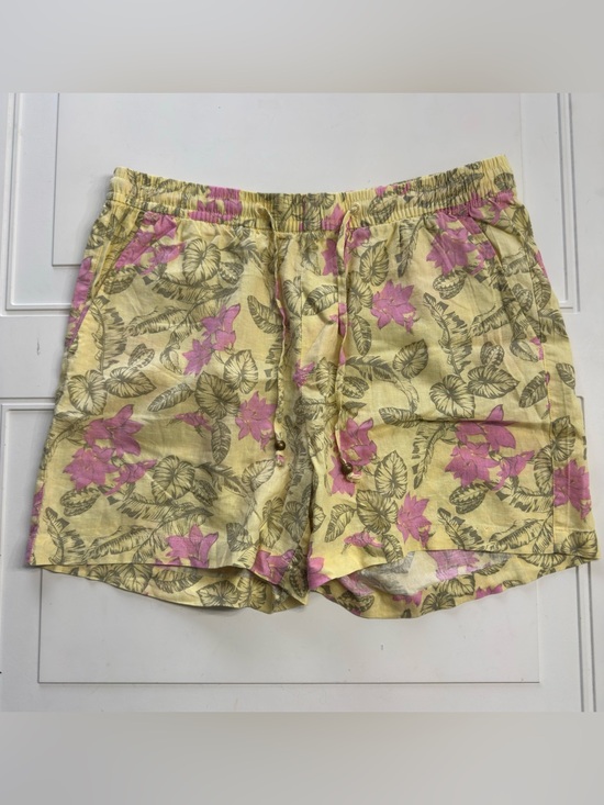 Margaritaville Pants - Margaritaville Island Reserve Women’s Sz M Yellow Tropical Linen Blend Shorts